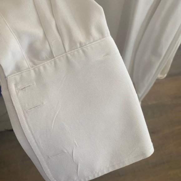 David Donahue	Mens White collared long sleeve button down dress shirt - Picture 2 of 4